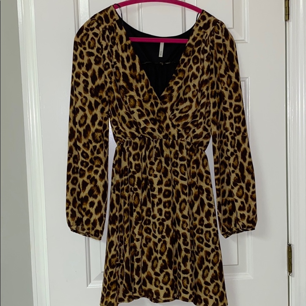 Cheetah Print Dress with Sleeves Made in USA